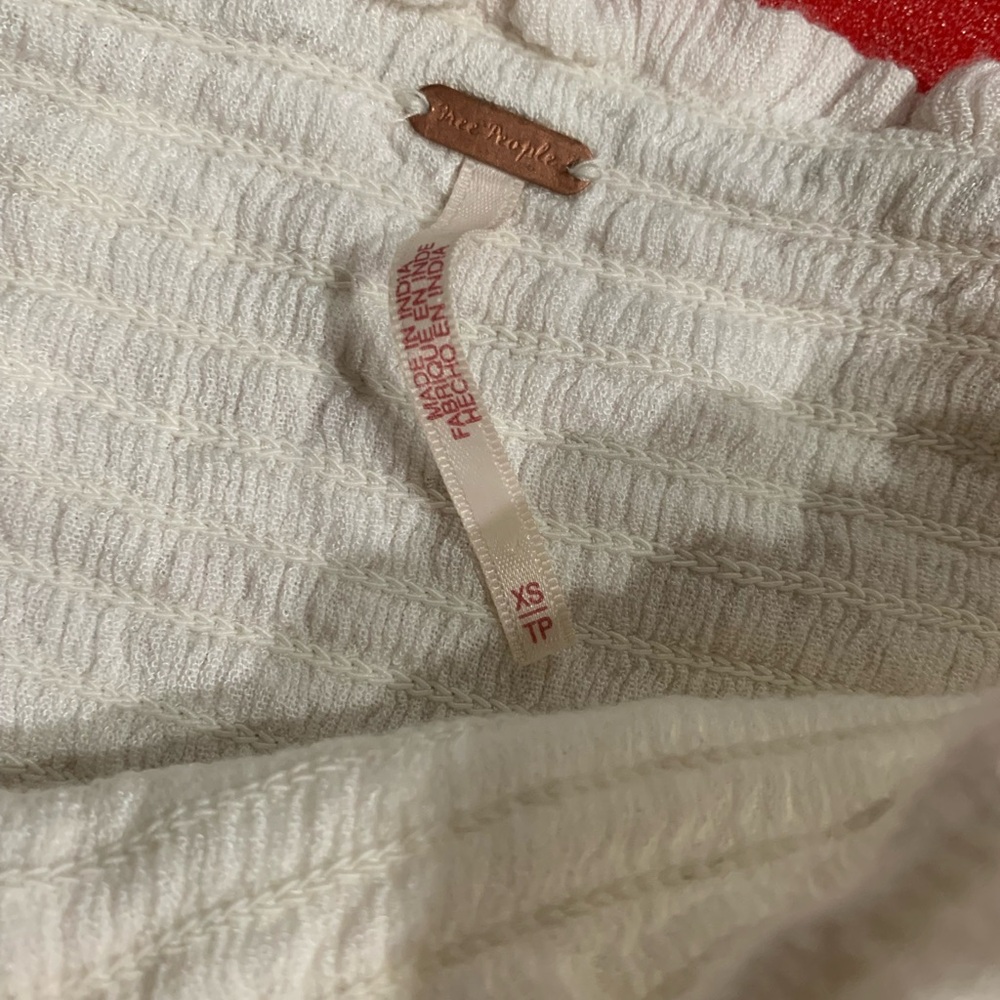 Free People White Textured Skirt or Strapless Dress